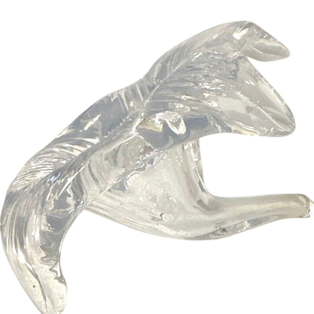 Vintage handmade Clear Blown Glass Lily. Flower Tulip Vase. Aprox 5 1/4"L x 3"H